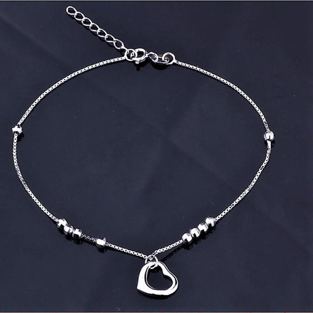 Sterling Silver Heart Anklet